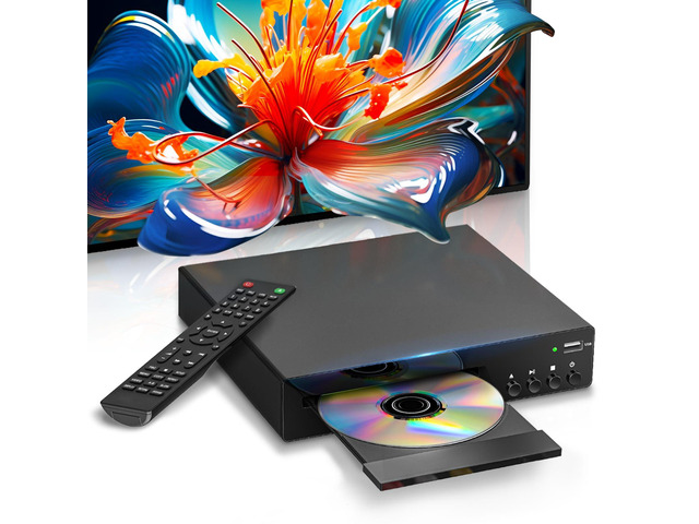 DVD Players for TV with HDMI, Region Free, 1080P, USB, RCA Cable, Remote Region-free DVD player with HDMI/RCA cables,USB,remote,...