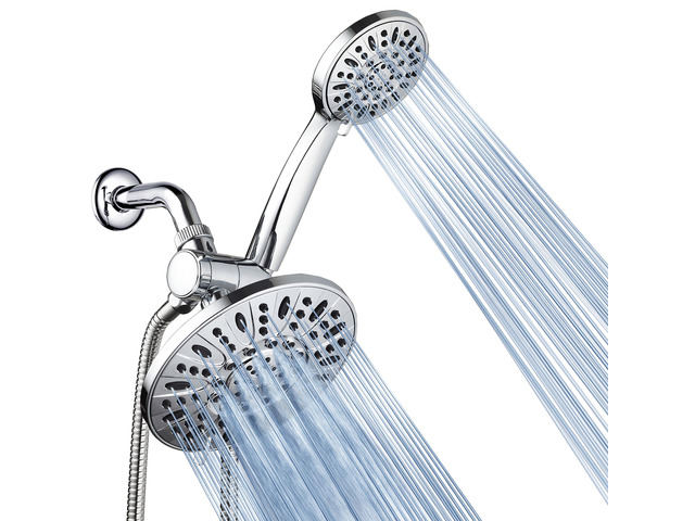 7' Premium High Pressure 3-Way Rainfall Combo for The Best of Both Worlds - Enjoy Luxurious Rain Showerhead and 6-Setting Hand Held Shower...