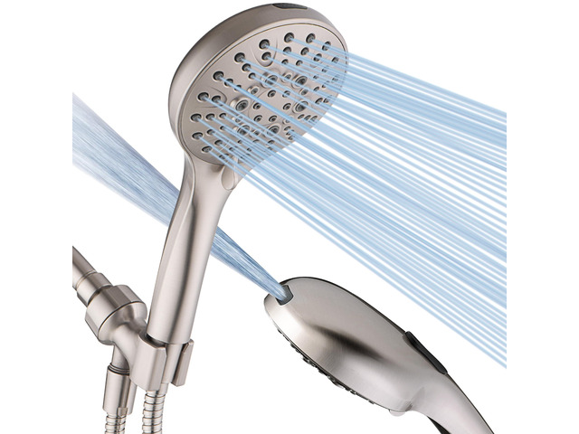 High Pressure Shower Head with Handheld, 9 Spray Settings Showerhead Built in Power Wash to Clean Tub and Pets, Extra Long 69' Hose, Adjustable...