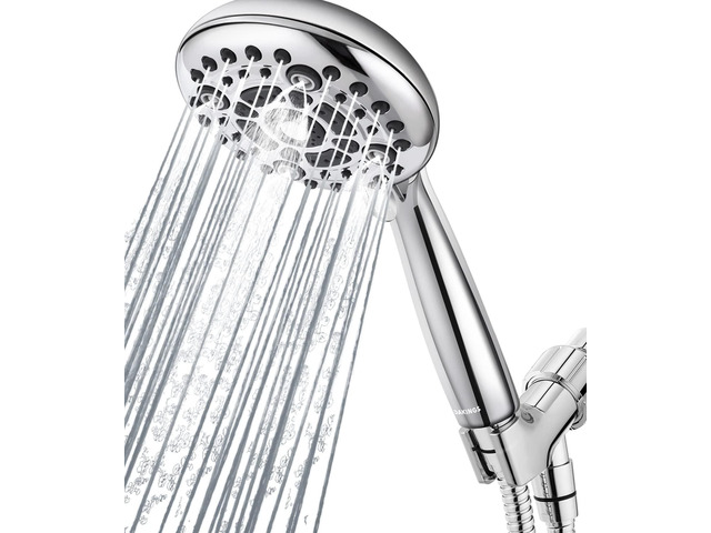 6 Spray Modes High Pressure Handheld Showerhead Set Upgraded 5 Inches Shower Head with Handheld Spray Premium Chrome Handheld Shower Head 60...
