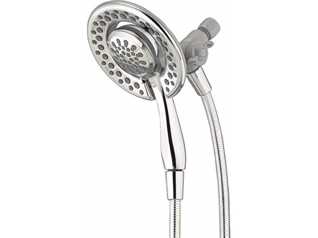 4-Setting Dual Shower Head with HandHeld Spray, Chrome Detachable Shower Head with Hose, Showerhead, 1.75 GPM Flow Rate, Chrome 75486C