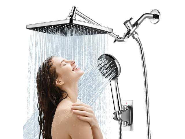 Shower Head with Handheld,High Pressure Chrome Rain Shower Head Regaderas Para Shower,11.8' Rectangular,Rainfall Shower Head,Dual Shower...