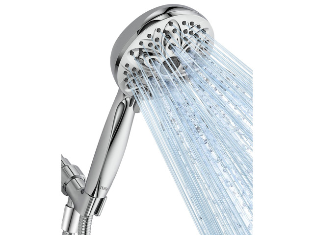 6-Setting Shower Head with Handheld, High Pressure Hand held Shower Head, 4.7 Inch Chrome Detachable Showerhead Set with 59 Inch Stainless Steel...