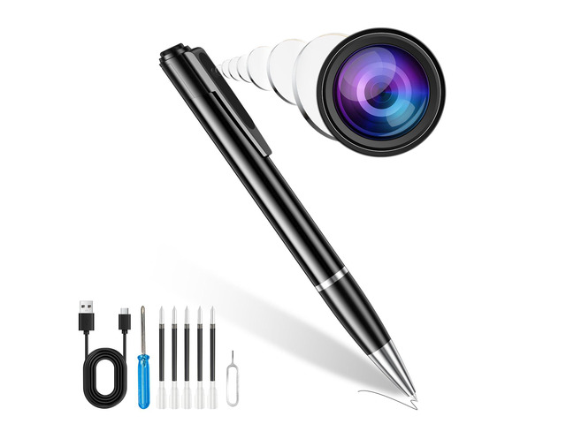 Camera Pen,1080p Video Body Camera with 64G Built-in Memory,MINI Nanny Video Recorder for Meeting,Classroom Reading