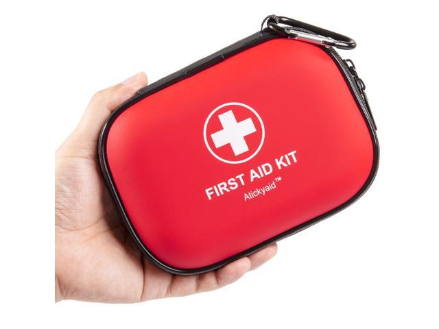 Mini First Aid Kit - 120 Piece Small Waterproof Hard Shell Medical Kit for Car, Home, Office, Travel, Camping, Sports, Outdoor, School - Emergency...