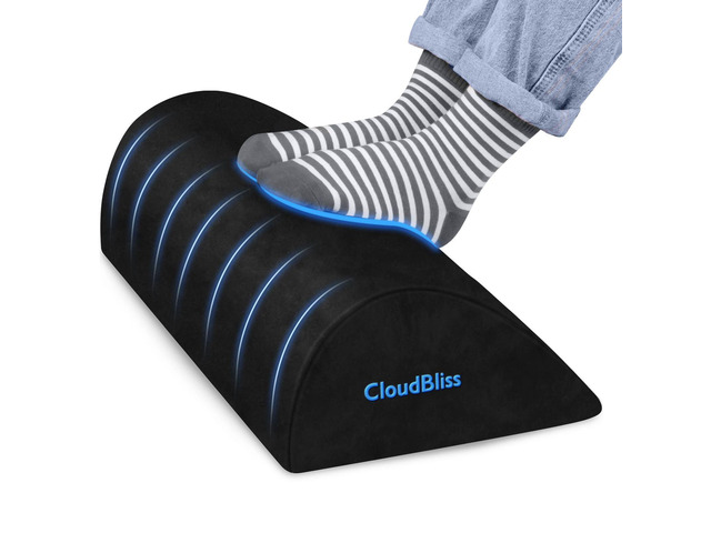 Foot Rest for Under Desk at Work, Foot Stool for Office, Footrest, Black Soft Foam, Washable & Removable Cover, for office, home and car, Anti-silp...