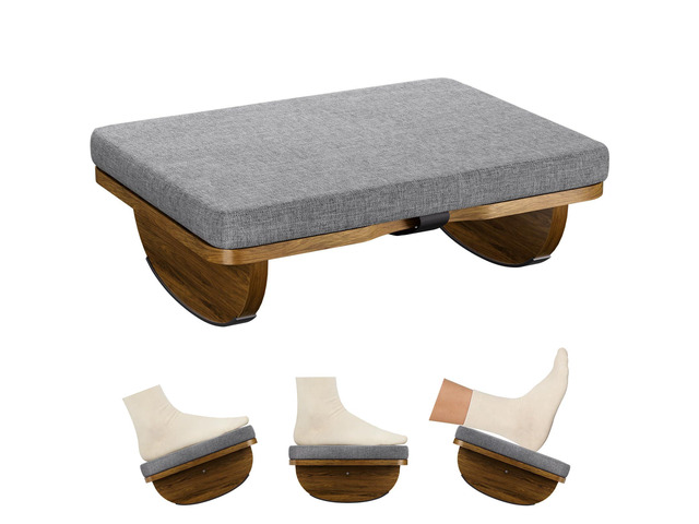 Wooden Under Desk Foot Rest with Detachable Cushion Ergonomic Foot Stool, Rocking Foot Rest for Work & Home, Leg Relief & Foot Support, Improves...