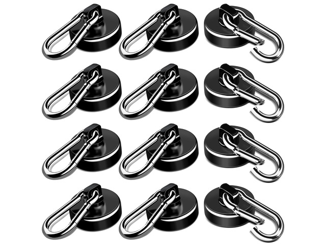 Magnetic Hooks 70 LBS Strong Magnets Cruise 12Pack Magnet with Hook Heavy Duty Kitchen Essentials Neodymium Extra Carabiner Super Locker Ship For...