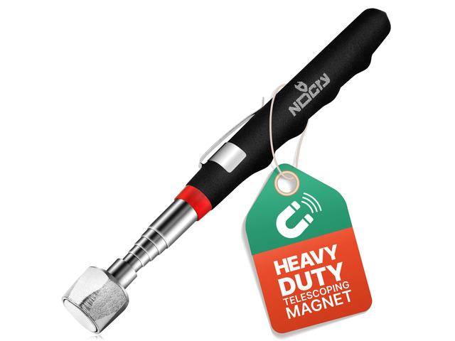 Telescoping Magnetic Pickup Tool with an Extra Strong 25lb Pull Force Stainless Steel Magnet Stick Extendable up to 30in; Non-Slip Rubber Handle;...