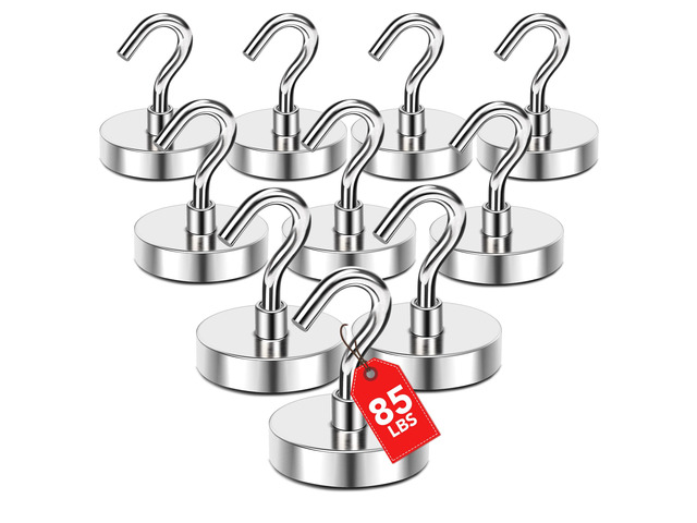 Magnetic Hooks 85 Lbs Heavy Duty Magnets with Hook for Cruise Cabin 10 Pcs Strong Locker Magnetic Hooks for Hanging Metal Magnet Hanger for...