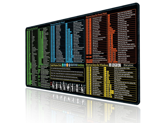Excel/Word/Power Point/Windows Mouse pad,Non-Slip & Waterproof Large Gaming Office pc Desk mat(XL 31.5 x 11.8 in),Over 200 Keyboard Shortcuts Mousepad