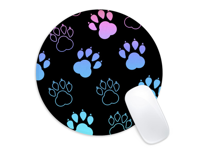 Adastrah Dog Paw Print Round Mouse Pad,Funny Small Mouse Pad with Non-Slip Rubber Base,Mouse Mat,Home Office Decor Desk Accessories,8.7inch Round...