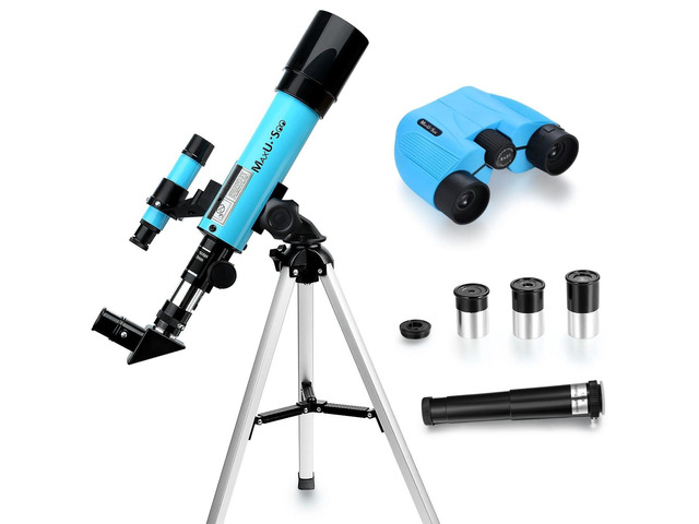 Lunar Telescope for Kids and Astronomy Beginners, Refractor Telescope with Finder Scope and 3 Eyepieces, Travel Telescope with Compact HD...