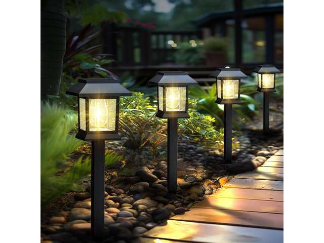 Solar Lights Outdoor,12 Pack 3000K Waterproof Auto On/Off Solar Pathway Lights for Your Garden, Landscape, Path, Yard, Patio, Driveway,Walkway Decor