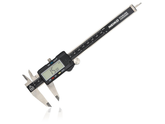 01407A Electronic Digital Caliper Measuring Tool, 0-6 Inches Stainless Steel Construction with Large LCD Screen Quick Change Button for Inch...