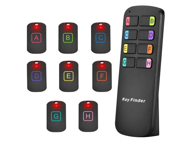 Key Finder Locator Tags, Lost Remote Finder Make Noise, TV Remote Control Finder with Sound 8 Receivers 85DB Beeper LED Light Wireless Item Tracker...