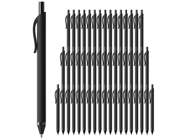 Black Pens Bulk 50 Pack 1.0mm Ballpoint Pen for Smooth Writing Medium Point No Bleed Retractable Black Ink Click Pens for Office School College...
