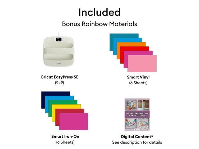 Cricut Explore 5 Cutting Machine Essentials Bundle with EasyPress 9x9 Heat Press, Smart Vinyl & Iron-On Sheets - DIY Cutting Machine for Vinyl and HTV