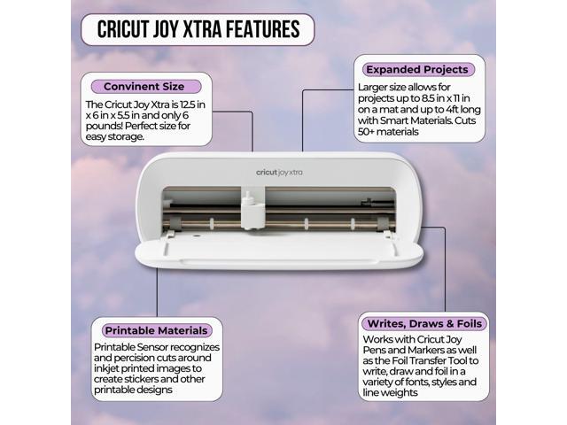 Cricut Joy Xtra with Smart Vinyl Rolls, Transfer Tape and Weeding Tool Beginner Bundle