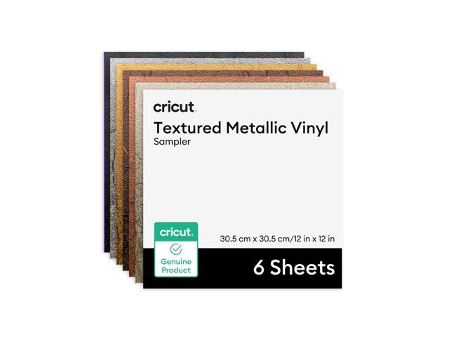 Cricut Textured Metallic Vinyl Permanent, Luxe Sampler - 12 in x 12 in Sheets (6 ct)