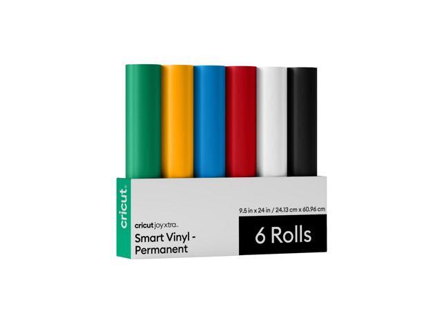 Cricut Joy Xtra Smart Permanent Vinyl Rolls, 9.5 in x 24 in, Core Colors, 6 Count