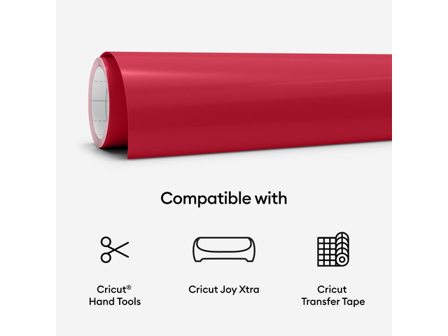 Cricut Joy Xtra Smart Vinyl Matless Permanent Vinyl (9.5 in x 6 ft), Red