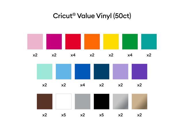 Cricut Value Vinyl, Rainbow Sampler (50 ct)
