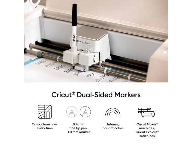 Cricut Dual-Sided Markers, Ultimate Marker Set, 22 Count, 1.0mm Marker Tip + 0.4mm Fine Point Pen Tip - For use with Maker, Explore, & Venture...