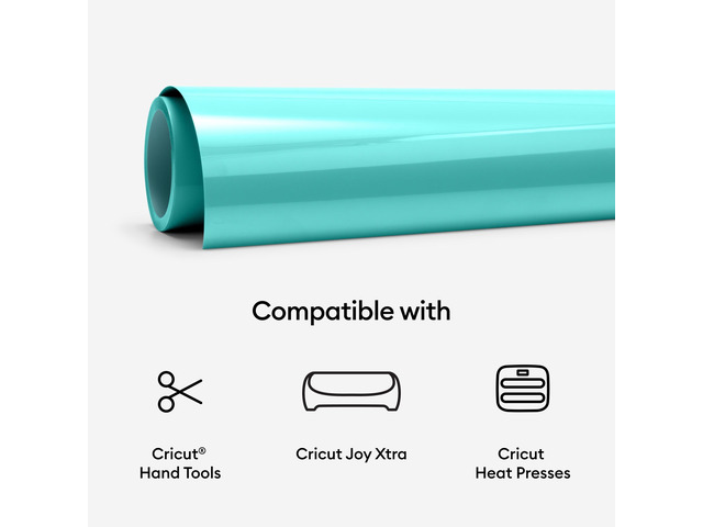 Cricut Joy Xtra Smart Iron On Craft Vinyl, Bright Teal, 9.5 in x 4 ft Roll (1)