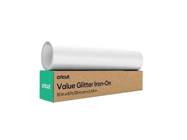 Cricut Value Glitter Iron-On Roll, 10 in x 8 ft, White