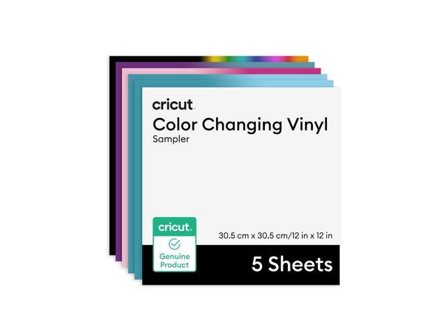 Cricut Temperature-Activated, Color-Changing Vinyl Permanent, Rainbow Sampler - 12 in x 12 in Sheets(5 ct)