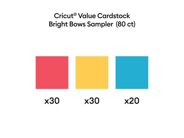 Cricut Value Card Stock, Bright Bows Sampler, 8.5 in x 11 in, 80 Sheets, 80 Count