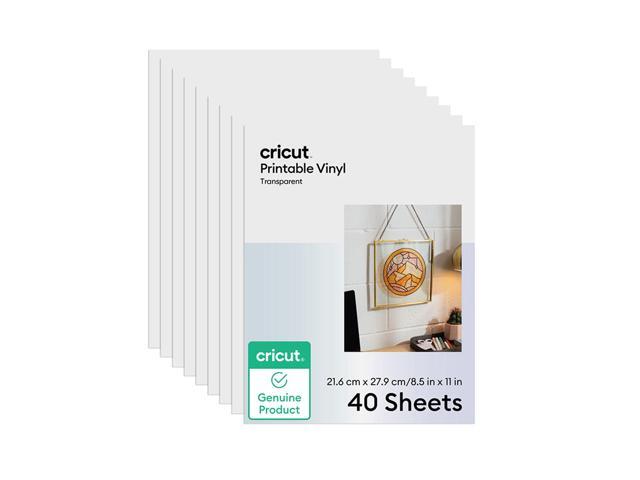 Cricut Printable Vinyl Sheets - 8.5 x 11 in, 40 Count, Transparent
