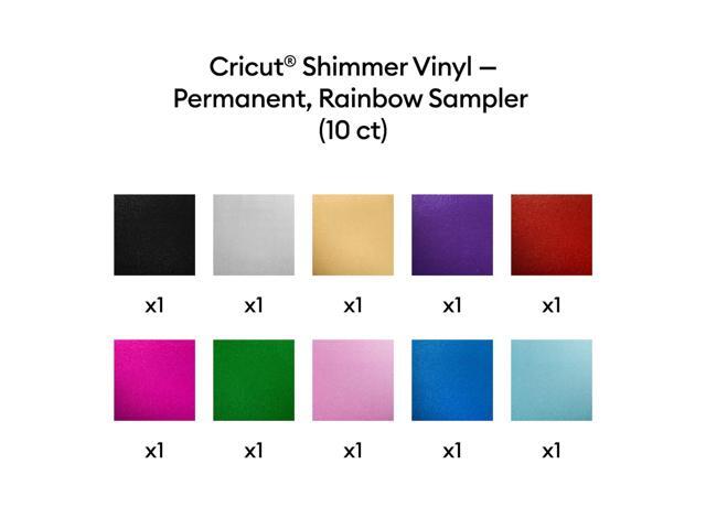 Cricut Shimmer Vinyl Permanent, Party Sampler - 12 in x 12 in Sheets (10 ct)
