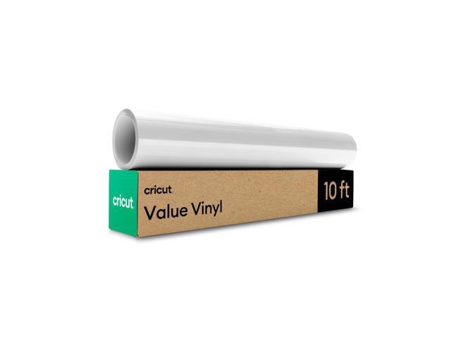 Cricut Glossy Value Vinyl Roll, Permanent, White, 12 in x 10 ft, 1 Count