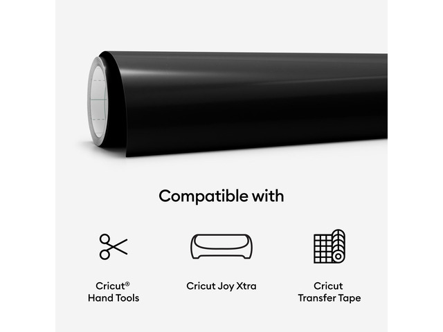 Cricut Joy Xtra Smart Vinyl Matless Permanent Vinyl (9.5 in x 6 ft), Black