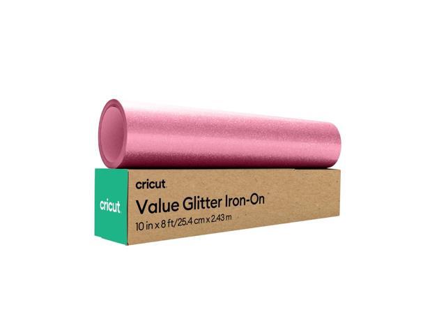 Cricut Value Glitter Iron-On Vinyl Roll, 10 in x 8 ft, Pink