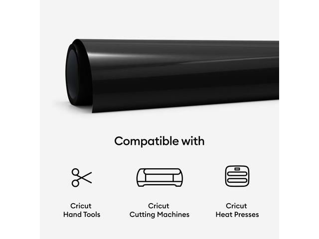 Cricut Smart Iron-On Matless Heat Transfer Vinyl (13 in x 3 ft), Black
