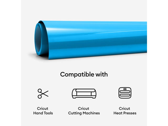 Cricut Smart Iron-On Vinyl Roll, Ocean Blue - 13 in x 3 ft