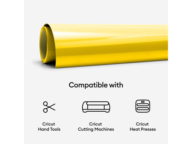 Cricut Smart Iron-On Matless Heat Transfer Vinyl (13 in x 3 ft), Maize Yellow