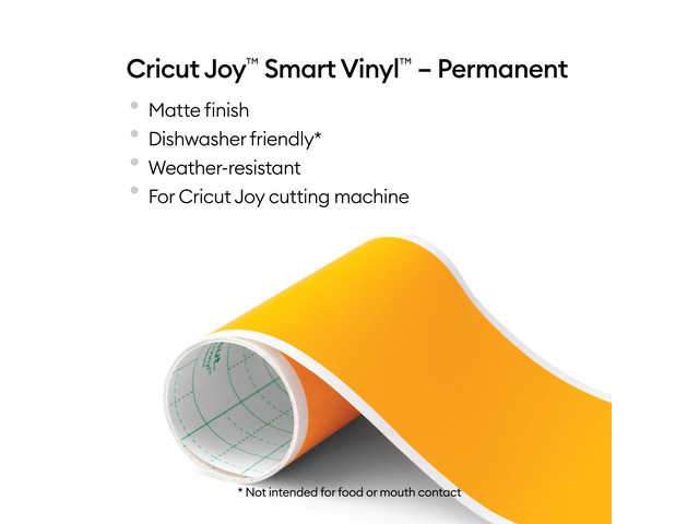 Cricut Joy Smart Vinyl Matless Permanent Vinyl (5.5 in x 10 ft), Maize Yellow