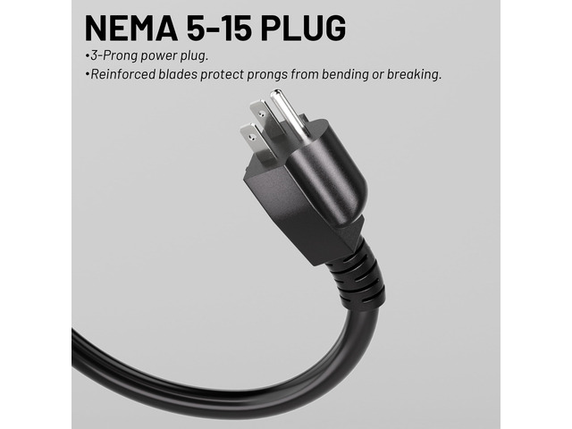 25 ft 10/3 Pigtail Replacement Power Tool Cord, NEMA 5-15P Black 10 AWG 3 Prong Appliance and Power Tool Cord, Open End, Flexible SJTW, 125V AC...