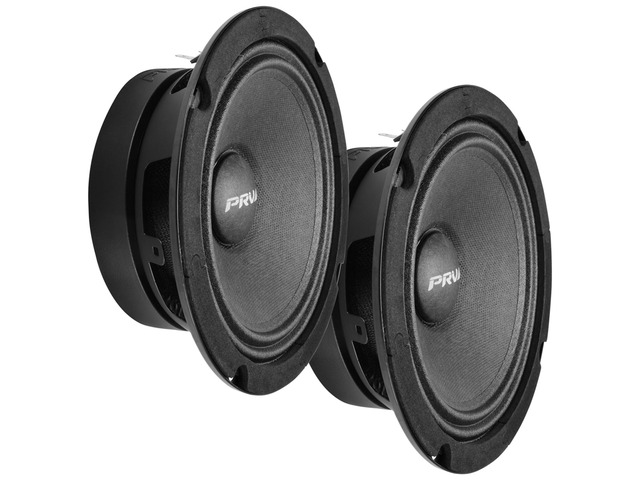 PRV AUDIO 6.5 Midrange Speakers Pair 6MR200A-4, 200 Watts, 4 Ohm Shallow Mount Car Audio Slim Speaker, 1.5 in Voice Coil, Compact for Doors (2...