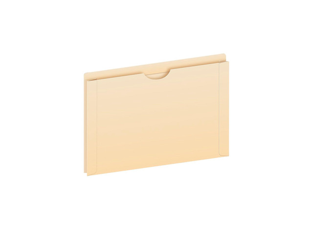 File Jackets, Legal Size, Manila, 2' Expansion, Reinforced Straight-Cut Tabs with Thumb Cut, 50 Per Box (23200EE), Beige