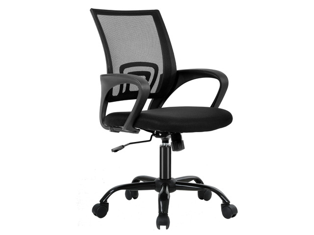 Ergonomic Mesh Mid-Back Office Chair with Lumbar Support & Swivel Design