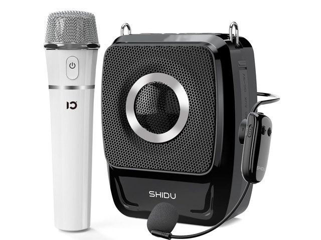 50W Peak Voice Amplifier with Wireless Microphone Headset & Handheld Portable Microphone and Speaker for Teachers 5200mAh, Portable PA System for...