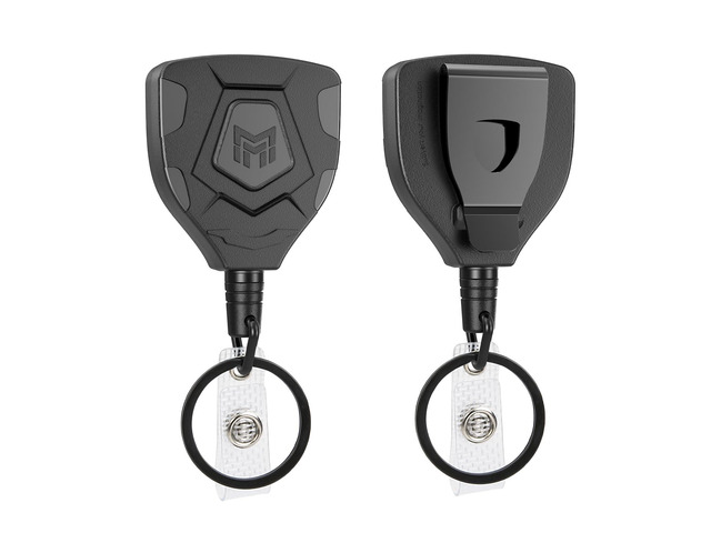 Heavy Duty Retractable Badge Reel, 8 oz 31.5'' Keychain, 2 Pack heavy duty badge reel, 8 oz pull force, 31.5'' retractable keychain, reinforced PC...