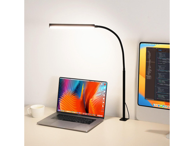 LED Desk Lamp for Office Home, Adjustable Flexible Eye-Caring Desk Light with,5 Modes 10 Brightness Adjustment, USB Adapter Desk Lamp with...