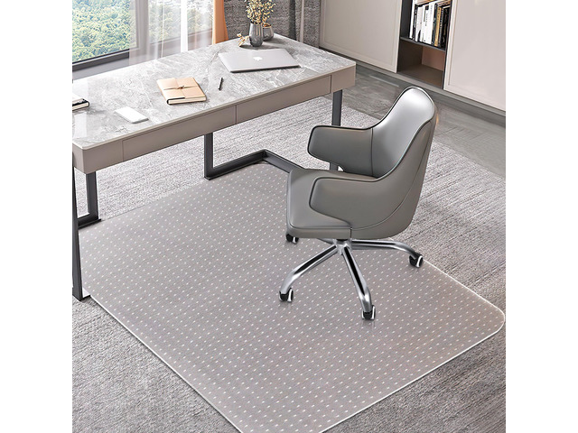 Office Chair Mat for Carpet, 48'' x 36'' Clear Floor Mat for Low and No Pile Carpeted Floors, Thick and Sturdy Carpet Protector for Work, Home,...