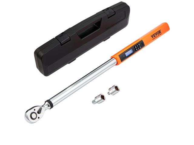 Digital Torque Wrench 1/2' Drive(25-250ft. lb/34-340n. m), ±2% Torque Accuracy, 3-Mode Adjustable Electronic Torque Wrench with LED Buzzer Calibration